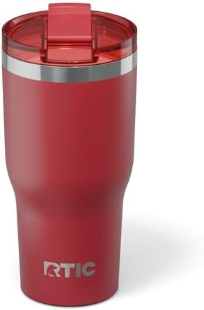 RTIC 30oz Essential Tumbler with Lid, Ceramic Lined, Flag Red