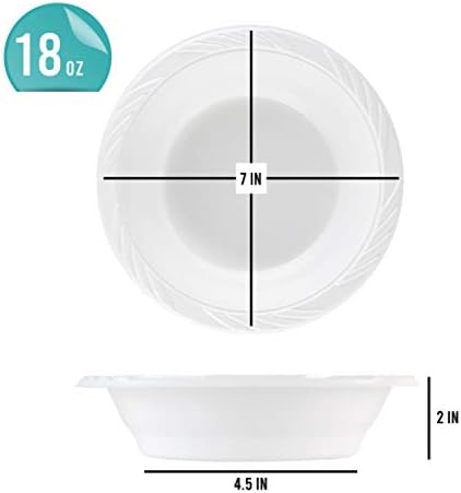 200 Count Disposable 18 ounce White Plastic Soup Bowls