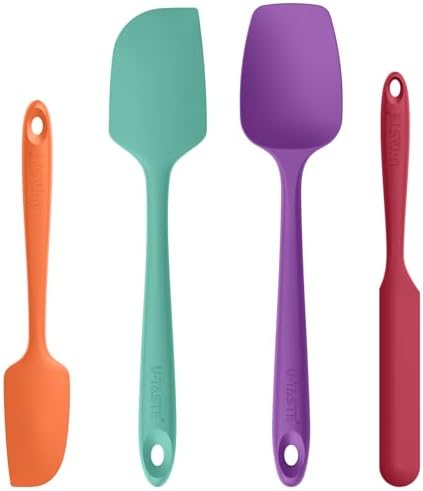 U-Taste Silicone Spatula Set 600°F High Heat Resistant, 4-Pcs, Colorful