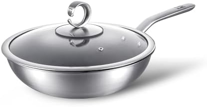 KOBACH 13 in Titanium Wok with Lid – Nonstick Wok & Stir-Fry Pan, All Stovetops & Induction Safe, Oven & Dishwasher Safe, Non-Toxic, No Coating – Durable Titanium Cookware, Frying Pan & Pot