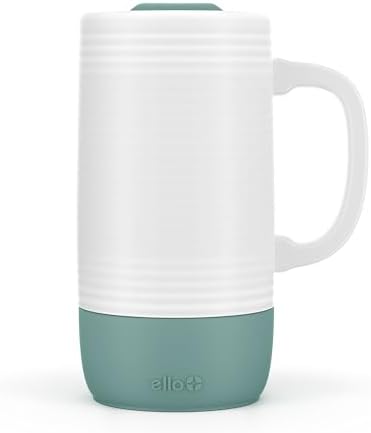 Ello Jane 18oz Ceramic Travel Mug with Handle and Coaster, Alligator
