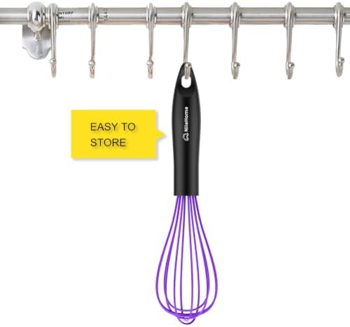 NileHome Silicone Whisk 10" Kitchen Whisk,Purple