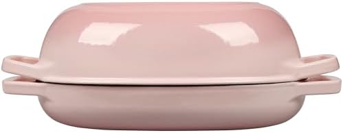 EDGING CASTING Enameled Cast Iron Oval Dutch Oven Pot with Lid, Dutch Oven for Sourdough Bread Baking, Bread Oven, Bread Dutch Oven, Oval Bread Pan, 5qt, Pink