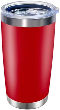 HAOLI 1 Pack 20oz Stainless Steel Tumbler with Lid/Red