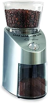 Capresso Infinity Conical Burr Grinder, See-through bean container holds up to 8.8 oz of beans