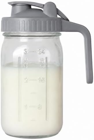 32 oz Breast Milk Pitcher, Glass Mason Jar Pitcher with Lid