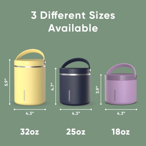 Hydrapeak 32oz Stainless Steel Vacuum Insulated Food Jar for Hot Food and Cold Food, Wide Mouth Leak-Proof Soup Jar for Adults, 10 Hours Hot and 16 Hrs Cold (Sage Leaf)