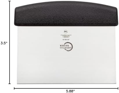 Mercer Culinary Millennia Bench Scraper, 5 7/8 Inch X 3 1/2 Inch Blade, Black Handle