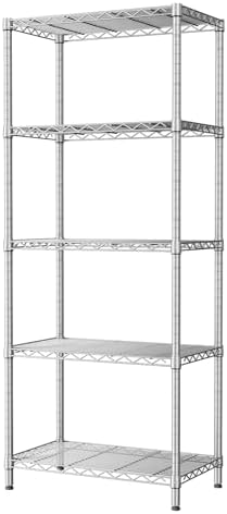SINGAYE 5 Metal Shelves Wire Shelving Storage Shelf Adjustable Unit Pantry