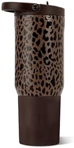 HydroJug Sport 20 oz Insulated Stainless Steel Water Bottle, Brown Leopard