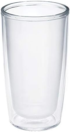 Tervis Crystal Clear Tabletop Made in USA Double Walled Insulated Tumbler Travel Cup Keeps Drinks Cold & Hot, 16oz, Classic