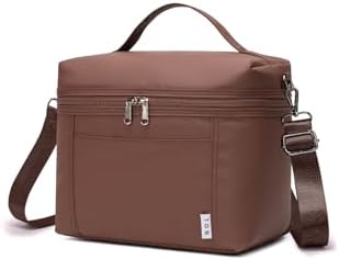 NOL 4 Liters Small Insulated Lunch Bags for Women Cooler Bag Lightweight Nylon Waterproof Lunch Box For Work （Small， Coffee）
