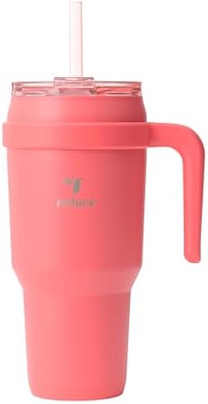 REDUCE 40 oz Stainless Steel Tumbler with Handle - Dual-Wall Vacuum Insulated Travel Mug, Sweat-Proof Lid & Reusable Straw - Keeps Drinks Cold for 24 Hrs, Fits Cupholders, Dishwasher Safe - Daiquiri