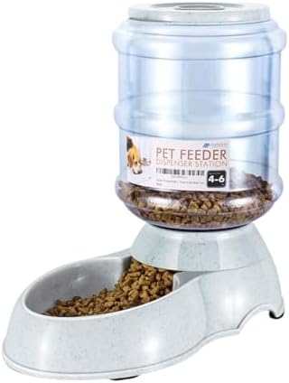 Flexzion Gravity Pet Feeder, Dog and Cat Food Dispenser, 1-Gallon Capacity