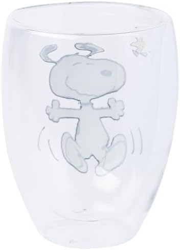 Silver Buffalo Peanuts Snoopy, 2 Pack Double Walled Glass Set, 12.5oz