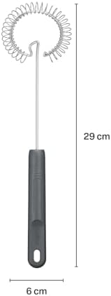 Zyliss Gravy Whisk - Sustainable Wheatstraw/Wire - Whisk for Cooking Sauce - Manual Egg Beater & Hand Whisk - Heat Resistant Wire Head, Beluga Grey, 12" x 3.5"