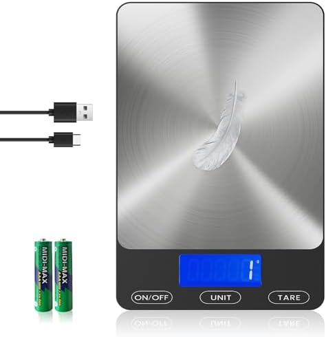 Food Scale -33lb Digital Kitchen Scale for Food Ounces Grams Rechargeable