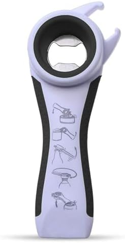 5 in 1 Lids off Jar Opener, Bottle Opener, Ideal For Women, Kids, Seniors - for Multipurpose Kitchen Tool, Easy open. White