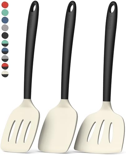 Coukre 3 Pack Silicone Spatula Set, Heat Resistant to 500°F, BPA-Free
