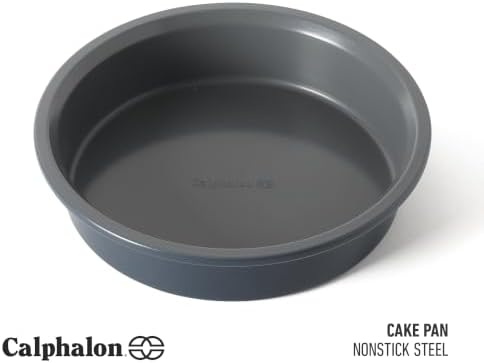 Calphalon Legacy 8 Inch Round Cake Pan, PFA Free Nonstick Bread Pan Bakeware, Heavy Gauge Steel Baking Dish for Even Heating, Oven Safe Round Baking Pan for Cakes, Brownies, Bread
