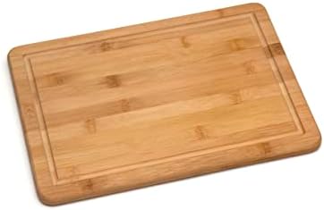 Lipper International Bamboo Wood Kitchen Cutting and Serving Board with Non-Slip Cork Backing, Medium, 13-3/4" x 9-3/4" x 5/8"