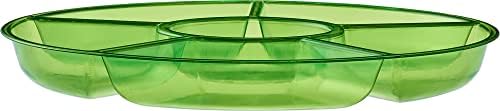 Plasticpro 6 Sectional Round Plastic Serving Tray/Platter (2, Green)