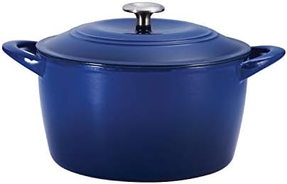Tramontina Enameled Cast Iron Tall Dutch Oven Pot with Lid, Large 7-quart, Blue