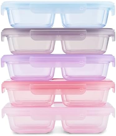 Ello Snap & Nest 2 Cup Divided Plastic Snack Containers, 10 Pc,Berry Fields