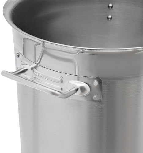 17L/17.9Qt Commercial Large Stock Pot with Lid,Nickel Free Stainless Steel Cookware Healthy Polished Stockpots, Induction Soup Pot for Cooking Home Use