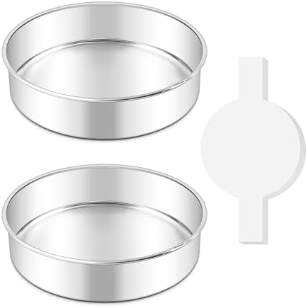 LIANYU 8 Inch Round Cake Pan Set, Baking Pans with 60 PCS Parchment Paper