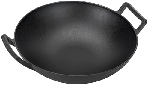 Charkettle 14" Cast Iron Wok with Handles for Gourmet BBQ System Grill
