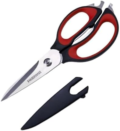 Farberware 4-In-1 Kitchen Shears 2-Piece - Multi-Purpose Design, Red