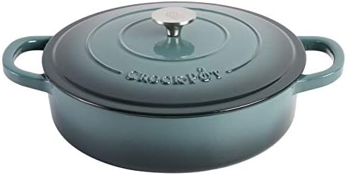 Crock-Pot Crock Pot Artisan Enameled Cast Iron Braiser W/Lid, 5 Quart, Slate Gray (Pack of 2)