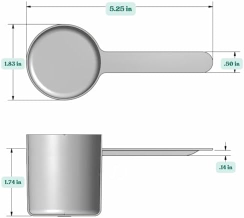 63 mL (63 CC | 2.13 Oz.) Long Handle Plastic Measuring Scoop for Coffee, Protein Powder, Pet Food, Spices, Grains, Dry Goods – Food-Grade BPA-Free (Pack of 1)