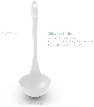 DI ORO Silicone Ladle - Soup & Serving, 600F Heat Resistant, Stone