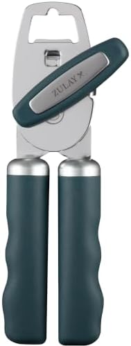 Zulay Kitchen Manual Can Opener Heavy Duty Patented Stainless Steel, Green
