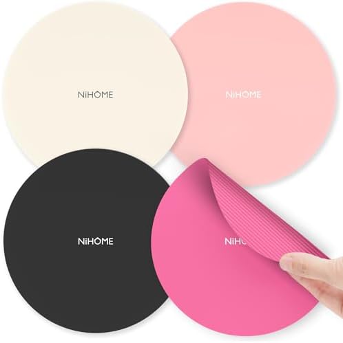 NiHome Silicone Jar Opener Gripper Pads, 6 in for Seniors, Pink Series, 4PC