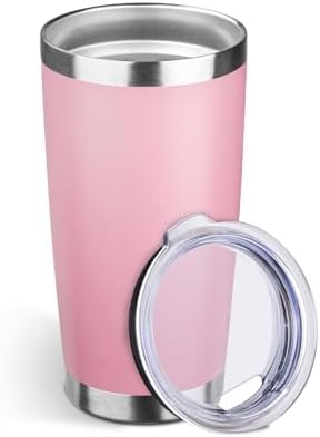StarSpeed 20oz Stainless Steel Travel Coffee Tumbler,Light Pink