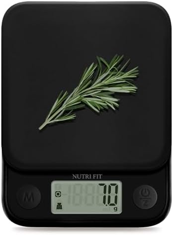 NUTRI FIT Food Scale Small Digital Kitchen Scales Weight Grams Ounces Black