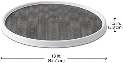 Copco 18 Inch Lazy Susan Turntable Organizer - Nonslip Rotating Cabinet Organizer for Kitchen Pantry, Under Sink, Countertop Storage, Rimmed Edge, Wipe Clean