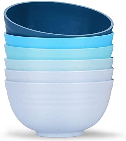 Homestockplus 【Set of 6】 Unbreakable Soup Bowls, 34 Ounces Big Bowls Microwave and Dishwasher Safe BPA-Free Bowl for Cereal, Salad, Soup, Ramen,Oatmeal Apply to Kitchen, Dishwasher & Microwave Safe