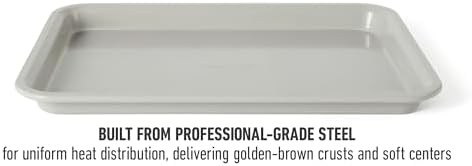 Calphalon Legacy 15 x 10 Inch PFA Free Nonstick Cookie Sheet Baking Pan in Taupe, Durable Heavy Gauge Steel Bakeware for Even Heating, Oven Safe Baking Tray for Cookies