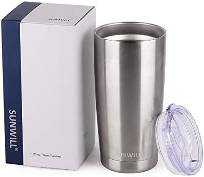 SUNWILL Coffee Tumbler, 20 oz Insulated Travel Mug Stainless Steel