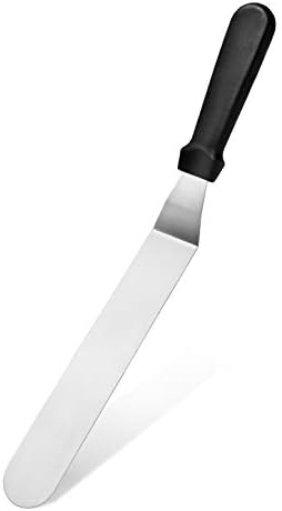 New Star Foodservice Angled Icing Spatula, 10 Inch Blade, 15 Inch Overall, Bakery-Grade Stainless Steel Offset Frosting Spatula
