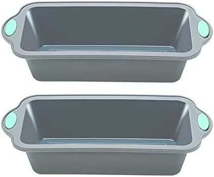 To encounter 9 Inch Silicone Bread and Loaf Pan, 2 Pack Food Grade Nonstick Silicone Molds for Baking Banana Bread, Meat Loaf, Pound Cake, with Metal Reinforced Frame More Strength