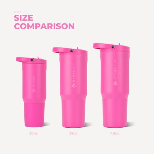HydroJug Sport 40 oz Insulated Stainless Steel Water Bottle, Razzle