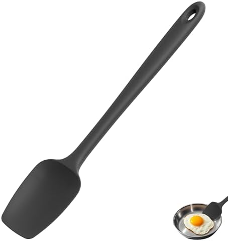 U-Taste 14" Long Silicone Spoonula, 600°F High Temp Spoon Spatula, Black