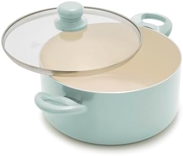 GreenLife 5QT Ceramic Nonstick Stockpot with Lid, Turquoise