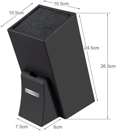 G.a HOMEFAVOR Universal Knife Block with Removable Plastic Bristles, Black