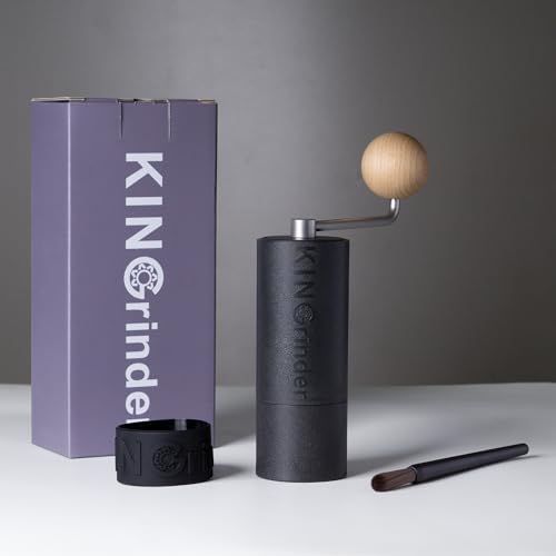 KINGrinder P0 Lightweight Manual Coffee Grinder, ABS Body, Stainless Burr